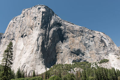 Low angle view of rock formations against sky