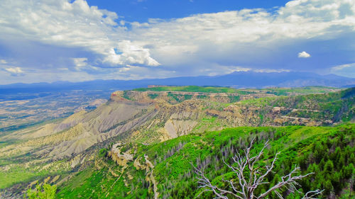 Aerial view of mountain range