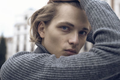 Close-up portrait of young man