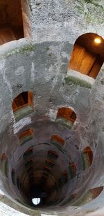 Low angle view of ceiling of old building