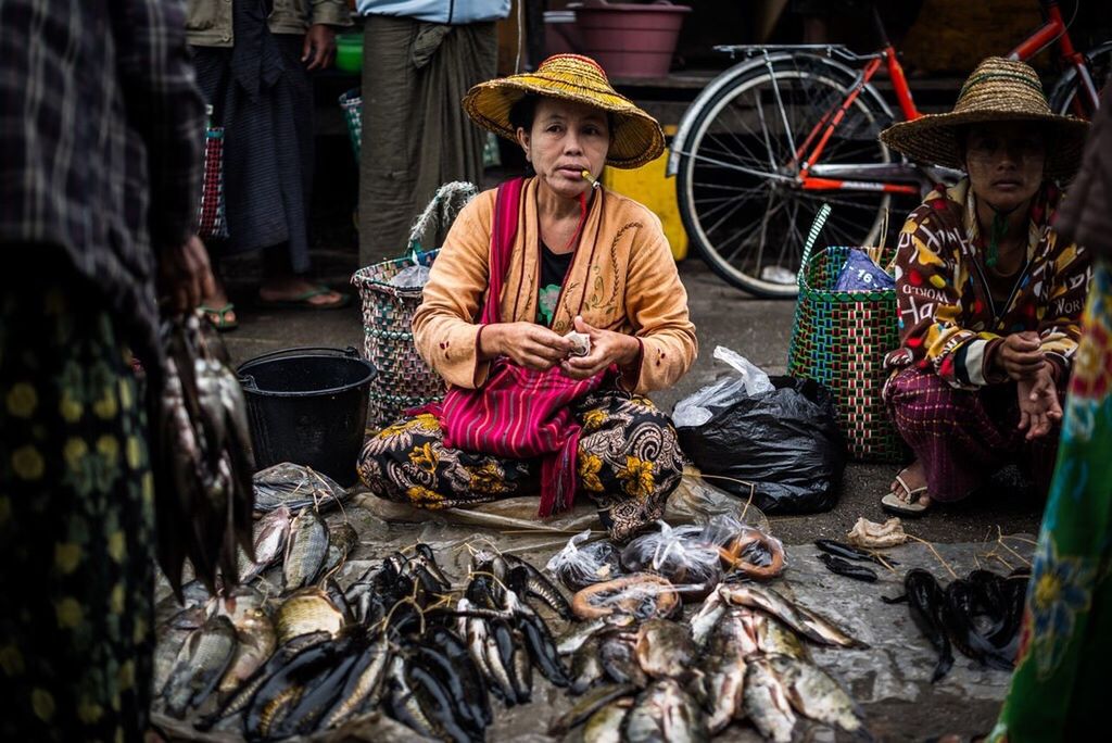 PORTRAIT OF CLOTHES AT MARKET