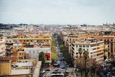 High angle view of cityscape against sky