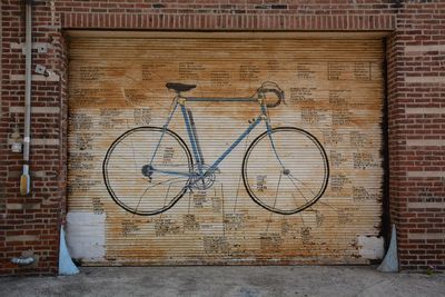 Bicycle parked outside historic building