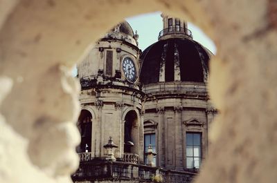 View of dome of building through hole