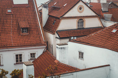 Low angle view of residential buildings in town