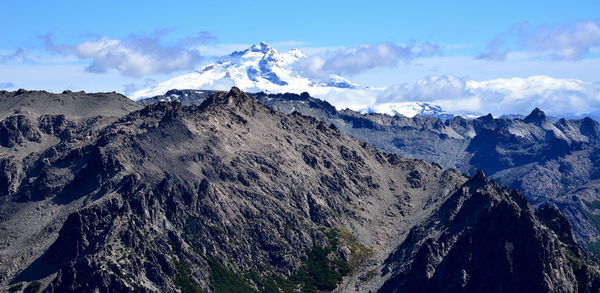 View of the lakes region and tronador mount from cerro catedral