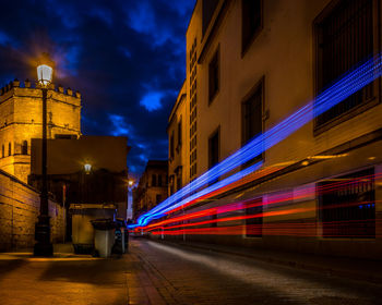 Light trails on city at night
