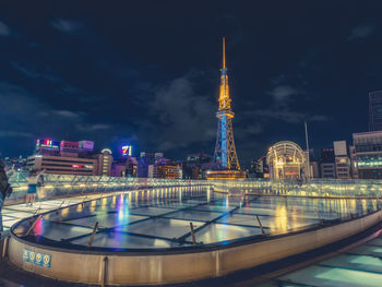 Illuminated city at night