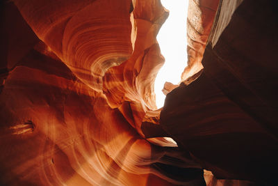 Low angle view of rock formation