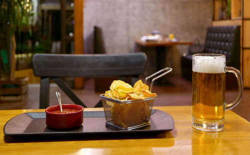 Close-up of drink on table