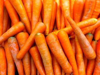 Full frame shot of carrots at market