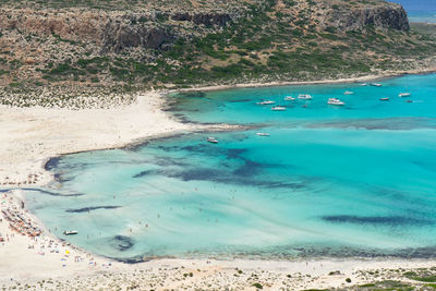 High angle view of beach