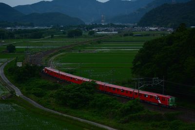 A electric locomotive pulling a tokyo metro train -tokaido line maibara - samegai, 2023, jun.