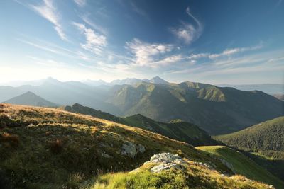 Scenic view of mountains against sky