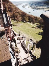 High angle view of building