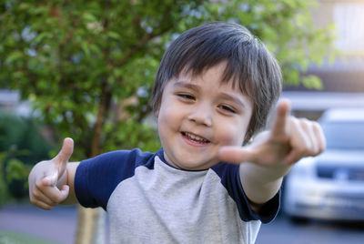 Portrait of boy smiling