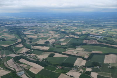 High angle view of landscape against sky