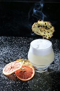 Close-up of food on table