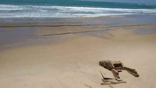 High angle view of beach