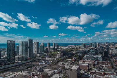 High angle view of city