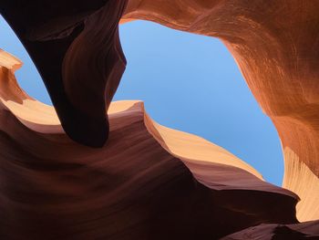 Low angle view of rock formation