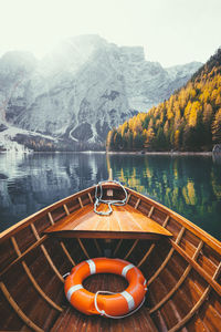 Scenic view of lake and mountains