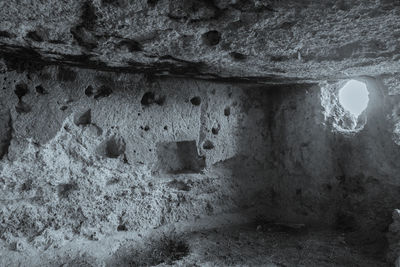 Old weathered wall in cave