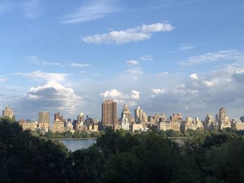 Panoramic view of buildings in new york city, central park