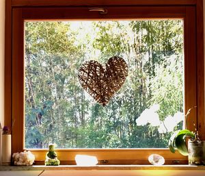 Heart shape on glass window