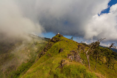 Scenic view of land against sky