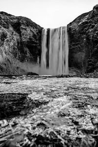 Scenic view of waterfall