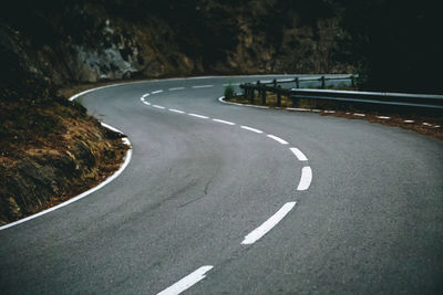 Markings on empty road