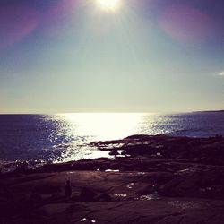 Scenic view of sea at sunset