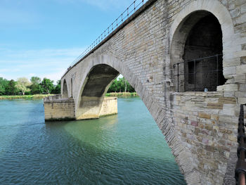 Arch bridge over river