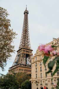 Low angle view of eiffel tower