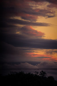 Scenic view of dramatic sky during sunset