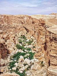 Scenic view of rock formations against sky