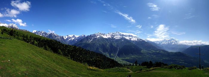 Scenic view of mountains against sky