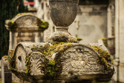 Close-up of old sculpture