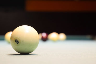 Close-up of ball on table