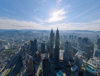 Aerial view of buildings in city