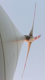 Directly below shot of windmill against clear sky