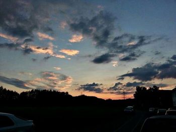 View of road at sunset