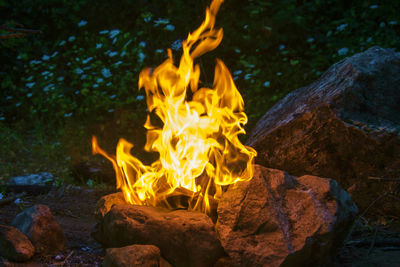 Close-up of bonfire