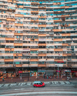 High angle view of city street