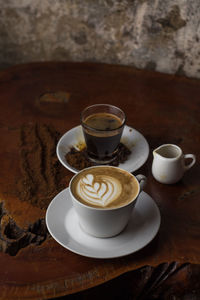 Coffee cup on table