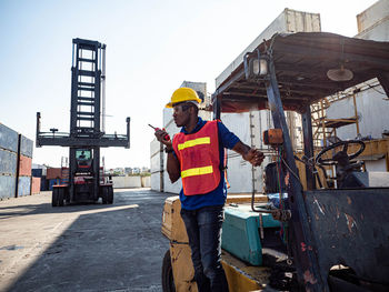 Man working at construction site