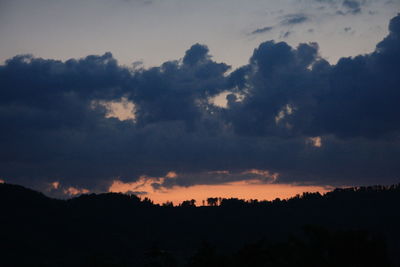 Silhouette trees against sky