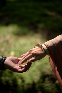 Close-up of hand holding hands with beautiful butterfly