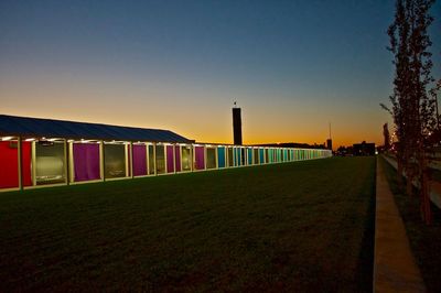 View of built structure at sunset